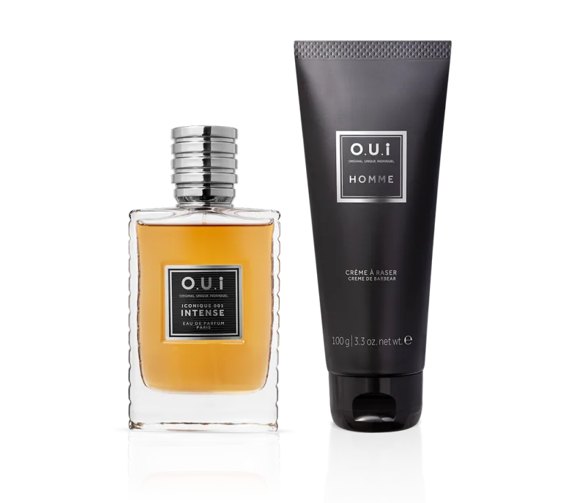 Combo Iconique 001 Intense Eau de Parfum 75 ml + Creme de Barbear Homme 100g