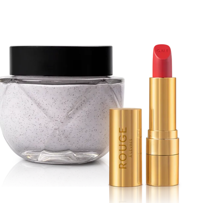 Combo Rouge Luxe: Batom Vermelho 3,5g + Esfoliante Corporal 200g